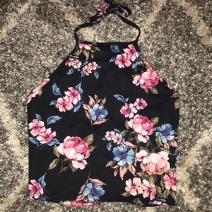 Floral halter crop top